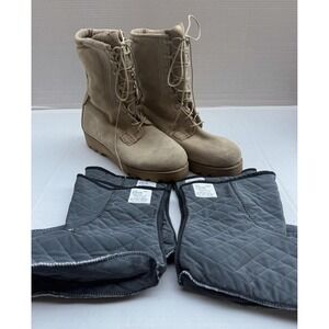 Men's USA Military Leather Gore-Tex Steel Toe Combat Boots & Liners - Size 9.5 W